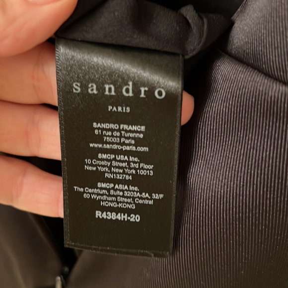 Sandro Black Dress with ruffles/sheer chest - Picture 9 of 10